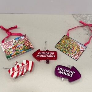 Candy Land Ornament Set with Pink Ribbons